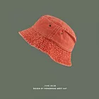 【KISSDIAMOND】復古水洗牛仔漁夫帽(遮陽帽/KDH-788A)  桔色