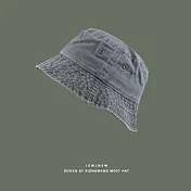 【KISSDIAMOND】復古水洗牛仔漁夫帽(遮陽帽/KDH-788A)  灰色