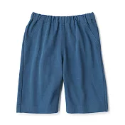 【MUJI 無印良品】兒童有機棉針織五分褲 110 藍色