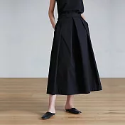 旅途原品 優雅大擺裙半身裙 M/L/XL  XL 黑色