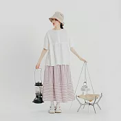 Queen Shop【01097221】女裝 親子系列 圓領傘襬短袖上衣 F 白