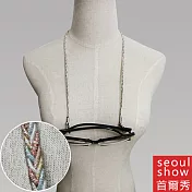 seoul show首爾秀 細麻花繩口罩掛繩鍊眼鏡鍊老花眼鏡防丟鍊  素雅金蔥
