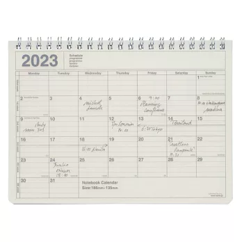 【Mark’s】2023 月曆型記事手帳B6變型 ‧ 象牙白