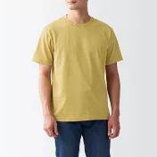 【MUJI 無印良品】男有機棉水洗天竺圓領短袖T恤 M 煙燻黃