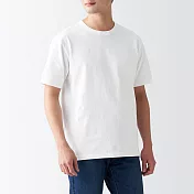 【MUJI 無印良品】男有機棉粗織天竺短袖T恤 M 白色