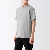 【MUJI 無印良品】男有機棉粗織天竺短袖T恤 M 灰銀