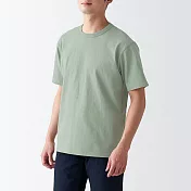 【MUJI 無印良品】男有機棉粗織天竺短袖T恤 M 淡綠