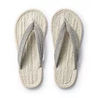 【MUJI 無印良品】印度棉混室內夾腳拖鞋/ L 原色X灰色