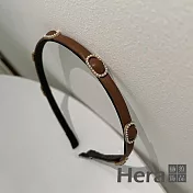 【Hera 赫拉】夏季氣質簡約復古珍珠髮箍 H111032207 咖色