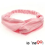 (o ne99) 日韓款交叉髮帶-港湖女神這樣戴,網友激動「快戀愛」 _265針織粉紅