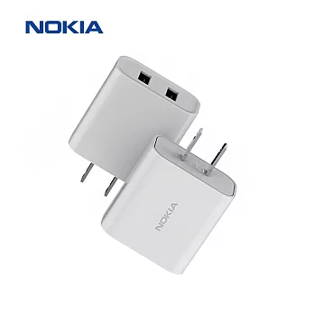 NOKIA 國際認證17W 2.4A雙USB快速充電旅充 E6310 白
