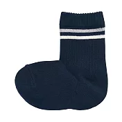 【MUJI 無印良品】兒童棉混腳跟特殊編織直角襪15~19cm 深藍紋樣