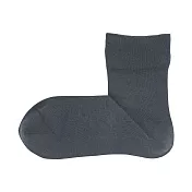 【MUJI 無印良品】女棉混足口寬鬆舒適輕薄直角短襪23~25cm 深灰