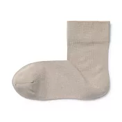 【MUJI 無印良品】女棉混足口寬鬆舒適輕薄直角短襪23~25cm 淡棕
