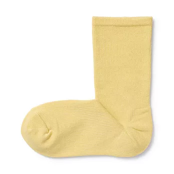 【MUJI 無印良品】女棉混腳跟特殊編織錐形直角襪21~25cm 淡黃