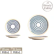 【Homely Zakka】日式創意手繪陶瓷餐盤碗餐具_2款一組_ 木紋