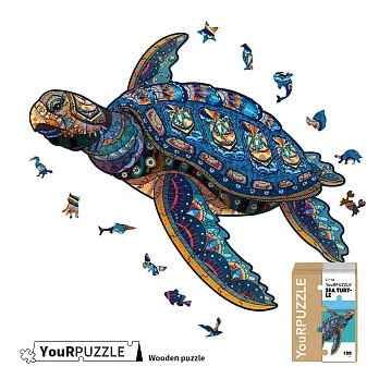 【YouRPUZZLE】木質不規則立體動物造型拼圖 海龜