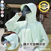 【MsMore】 50UV鏡片遮臉防紫外線防護冰絲防曬外套# 112593 F 綠色