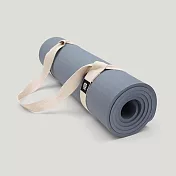 QMAT 10mm厚瑜珈墊 台灣製 附贈瑜珈繩揹帶及收納拉鍊袋 雙面雙壓紋止滑 冰川藍