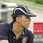 Seoul Show首爾秀 條紋透氣網超輕量運動高爾夫GOLF戶外棒球帽