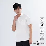 【遊遍天下】男款格紋抗UV防曬涼感吸濕排汗POLO衫(GS1011) M 白色