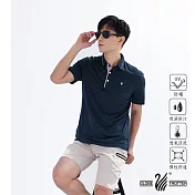 【遊遍天下】男款格紋抗UV防曬涼感吸濕排汗POLO衫(GS1013) M 丈青