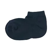 【MUJI 無印良品】兒童棉混腳跟特殊編織淺口直角襪15~19cm 深藍