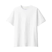 【MUJI 無印良品】男有機棉粗織天竺縫邊短袖T恤 L 白色