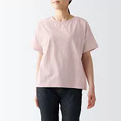【MUJI 無印良品】女有機棉節紗天竺圓領短袖T恤 XS-S 淡粉
