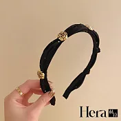 【Hera 赫拉】法式小香風氣質山茶花綢緞髮箍 H111032204 黑色