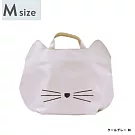 【日本Pinecreate】貓咪造型手提輕便購物袋(M) ‧ 灰