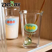 【OMORY】 吼答la~寬口潤緣玻璃杯/拿鐵杯/啤酒杯(350ML)- 三顆檸檬