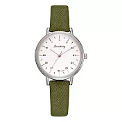 Watch-123 粉彩系小錶盤都會經典復刻手錶 _綠色