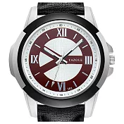 YAZOLE 亞卓倫383-品質生活-簡約經典商務時刻手錶 _白面黑帶