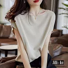 【Jilli~ko】夏季新款純色蓋袖薄款冰絲針織衫 J9015　 FREE 杏色