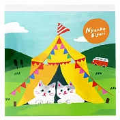 【sun star】貓咪日和 方形便條紙 ‧ 露營-帳篷