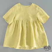 【初色】森系甜美娃娃衫亞麻風上衣-共3色-61032(M-2XL可選) M 黃色