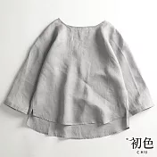 【初色】休閒百搭棉麻風襯衫上衣-共6款-61030(M-2XL可選) XL D.灰色