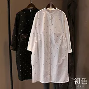 【初色】韓版圓點百搭連衣裙-共2色-60740(L/XL可選) L 白色