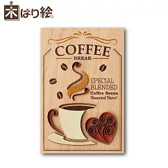 【KINOWA】原木拼貼畫DIY藝術套組 捲紙藝術─ 咖啡時光