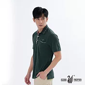 【遊遍天下】男款格紋抗UV防曬涼感吸排機能POLO衫(GS1012) 5XL 綠色