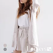【Lockers 木櫃】夏季寬版西裝配時尚短褲 L111060607 M 卡其