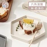 【韓國SSUEIM】Mariebel系列莫蘭迪陶瓷六角淺盤Ｍ(奶油白)