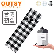 【OUTSY】台灣製純棉便攜質感旅行床單/睡袋內套 黑白寬格