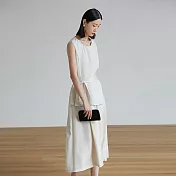 旅途原品 醋酸斜紋連衣裙 M/L/XL  M 乳白色