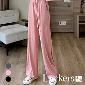 【Lockers 木櫃】夏季冰絲直筒闊腿褲 L111061325 M 粉色