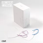 【中衛】醫療口罩-Simply white-ish 3D夏日款(紫白*15+藍白*15 編織耳帶)