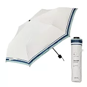 【Water Front】抗UV超防水耐風遮光折傘 ‧ 細條紋邊(白)