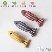貓本屋 【3入組】 麻布魚 寵物玩具 (紅色+黃色+灰色)