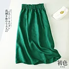 【初色】棉麻風工裝風長裙A字裙-共2色-62241(M-2XL可選) M 綠色